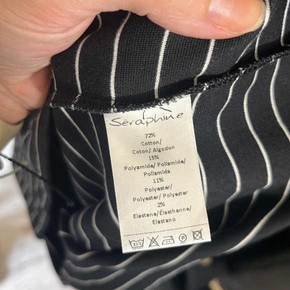 Womens Black and White Long Sleeve Maternity Dress, Size 10 SERAPHINE  #N39 - Picture 5 of 5